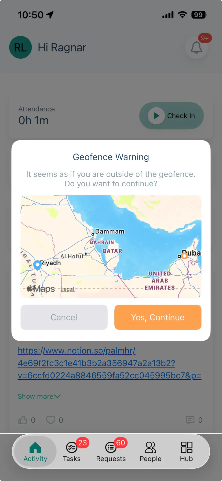 Check-In Interface