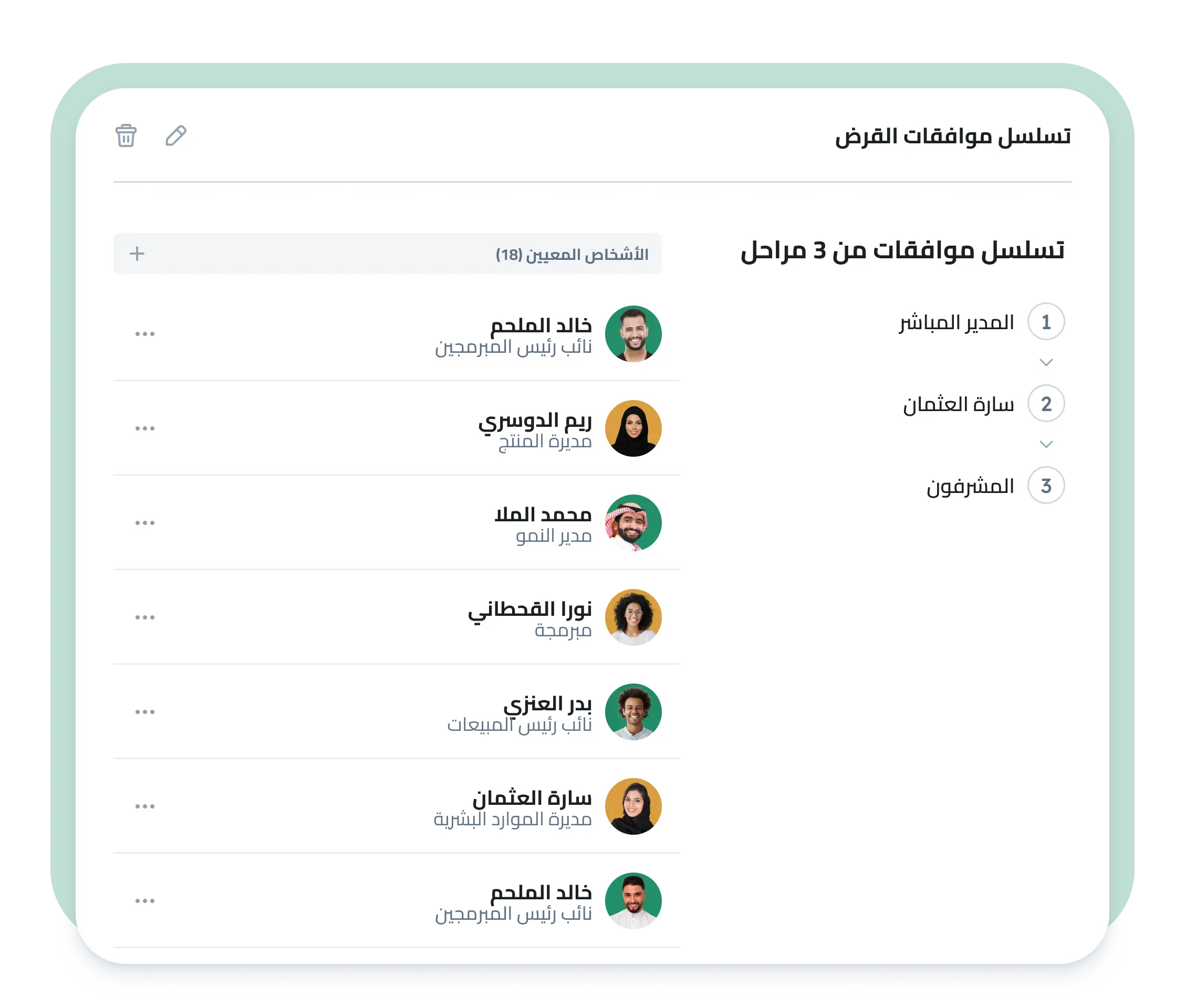 Loan approval flow with multi-step approval chain