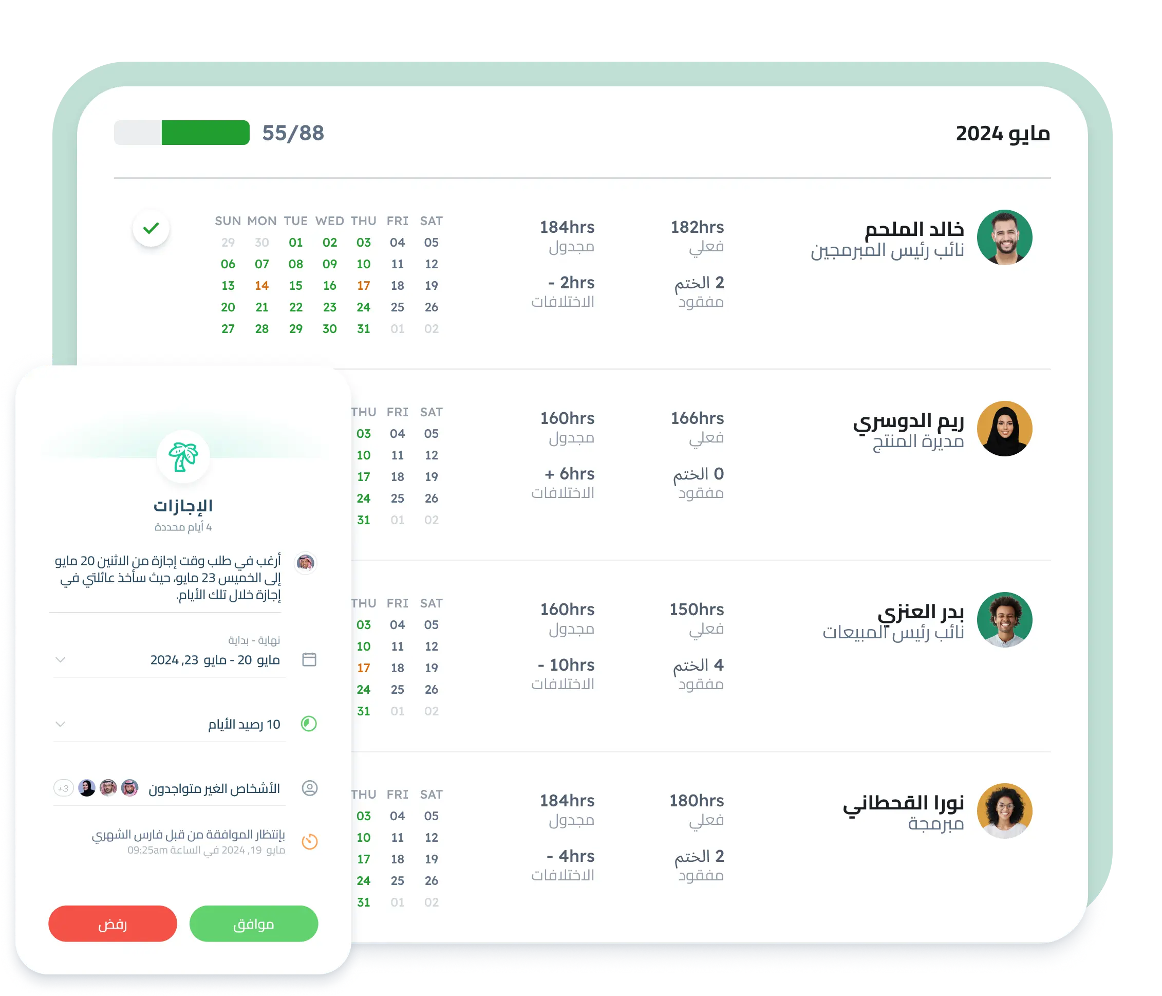 Timesheet accuracy and approval dashboard